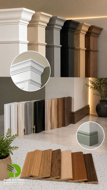 قرنیز تاج کابینت MDF و پادیواری MDF